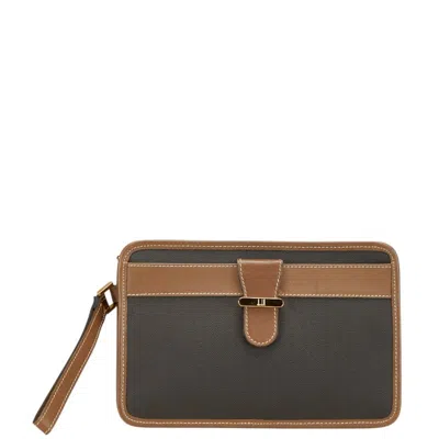 Pre-owned Dunhill Brown Pvc Leather Clutch Bag ()