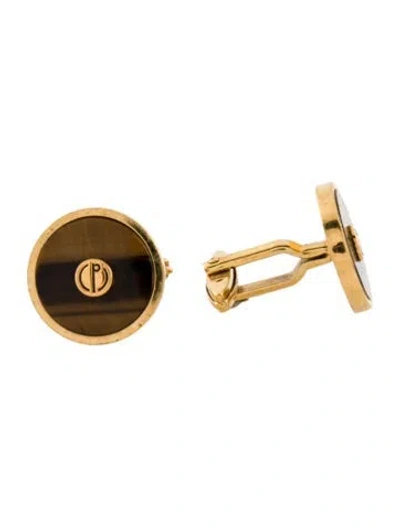 Pre-owned Dunhill Brown Stone Logo Cufflinks In Multi
