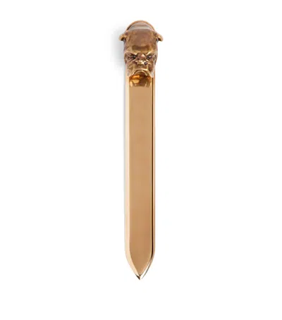 Dunhill Bulldog Letter Opener In Gold