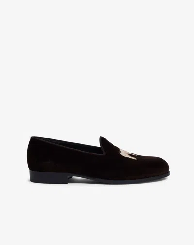 Dunhill Bulldog Slipper In Brown