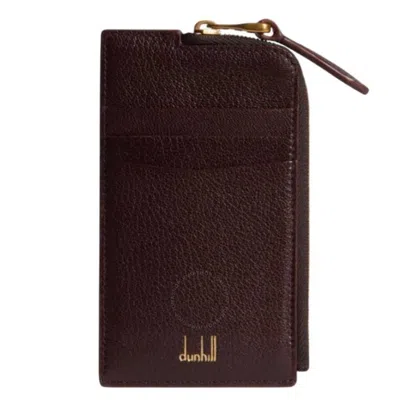 Dunhill Burgundy Duke Fine Zip Leather Card Case In Red