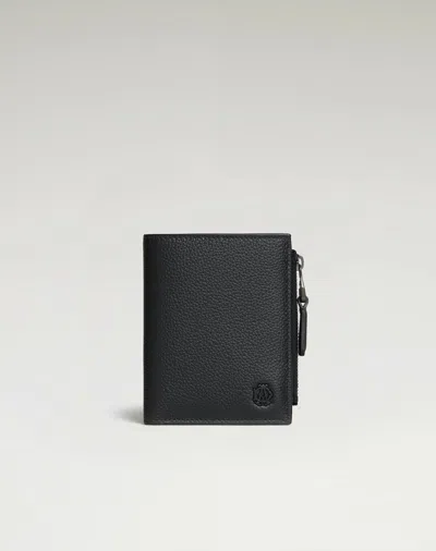 Dunhill Burlington 6cc Zip Compact Wallet In Black