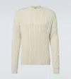 Dunhill Cable-knit Cotton And Silk Sweater In Neutral