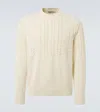 Dunhill Cable-knit Cotton Sweater In Neutral