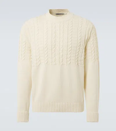 Dunhill Cable-knit Cotton Sweater In White