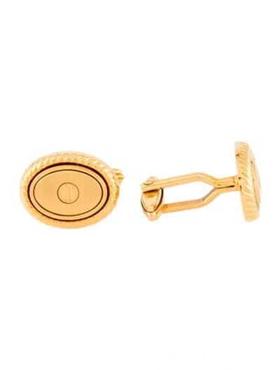 Pre-owned Dunhill Cable Logo Cufflinks In Silver
