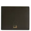 Dunhill Cadogan 4cc Coin Purse Billfold Leather Wallet In Grey/green