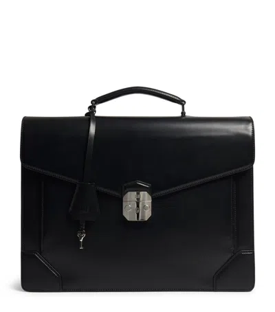 Dunhill Calfskin Eltham Lock Document Case In Black