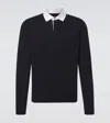 Dunhill Collared Long-sleeved Sweatshirt In Blue