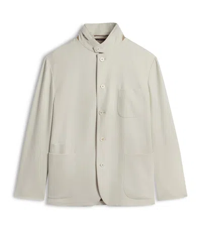 Dunhill Cashmere-blend Technical Jacket In White