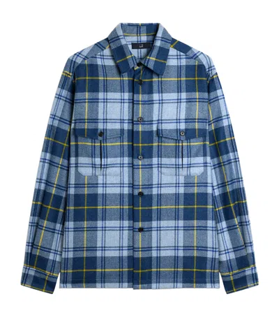 Dunhill Cashmere Check Shirt In Blue