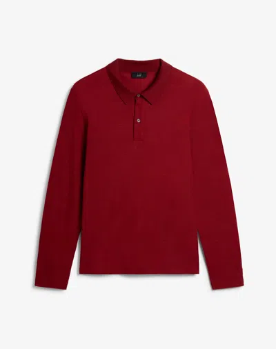 DUNHILL CASHMERE COTTON SILK LONG SLEEVE POLO 