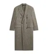 Dunhill Cashmere Donegal Tweed Double-breasted Overcoat In Gray