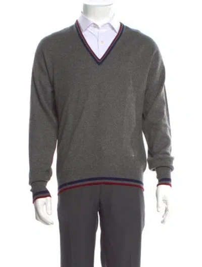 Pre-owned Dunhill Cashmere Striped Pullover W/ Tags In Gray