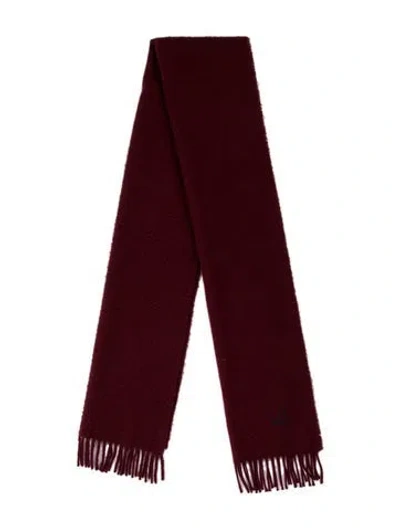 Pre-owned Dunhill Cashmere Striped Scarf In Burgundy