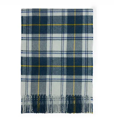 Dunhill Cashmere Tartan Scarf In Blue
