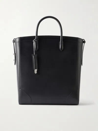 Dunhill Century Burnished-leather Tote Bag In Black