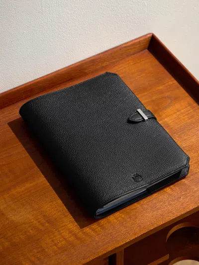 Dunhill Century Logo-debossed Full-grain Leather Notebook In Black