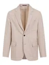 Dunhill Single-breasted Wool-blend Blazer In Neutral