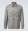 Dunhill Mens Windowpane-check Regular-fit Merino-wool Overshirt Light Grey In Grey