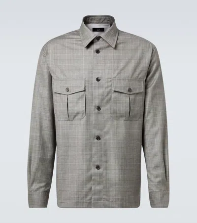 DUNHILL CHECKED WOOL OVERSHIRT
