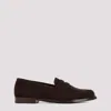 DUNHILL CHOCOLATE AUDLEY PENNY LEATHER LOAFERS