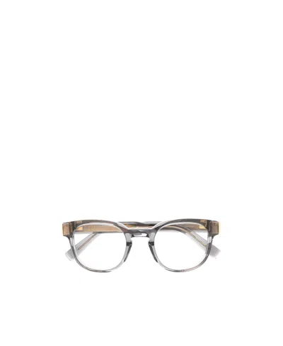 Dunhill Clear Logo Plaque Glasses In Gray