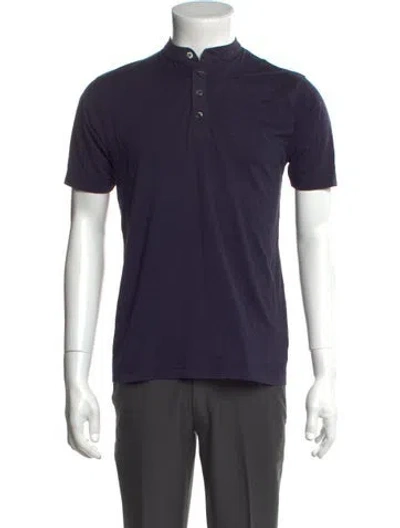 Pre-owned Dunhill Collar Short Sleeve Polo Shirt In Blue