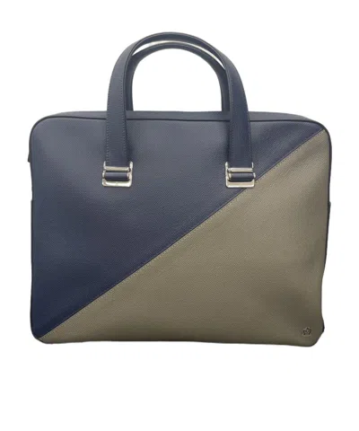 Dunhill Color-blocking Zipper Handbag In Black