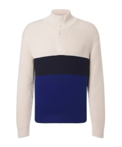 Dunhill Colorblocked Cotton And Silk Sweater In Metallic