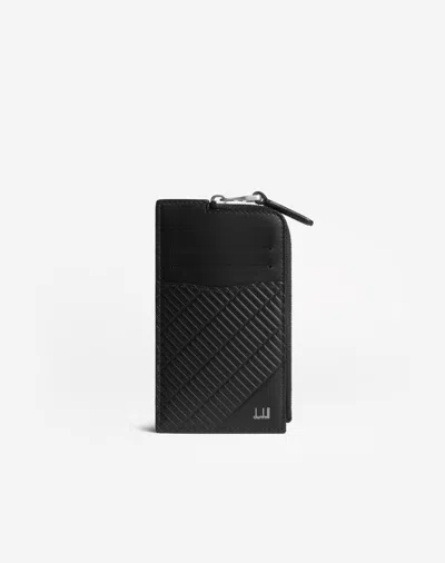 Dunhill Contour Zip Card Case In Black