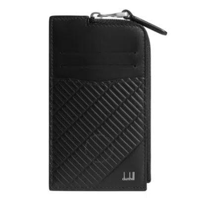 Dunhill Contour Zip Leather Card Case In Black