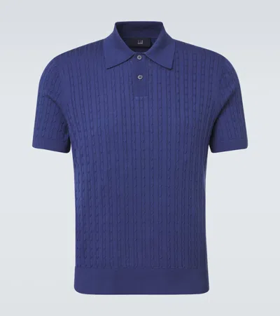 Dunhill Cotton And Silk Sweater In Blue