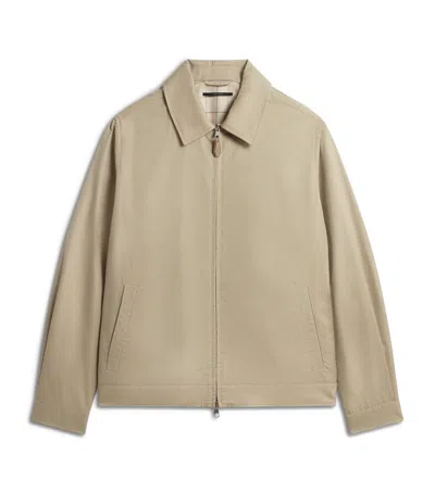 Dunhill Cotton-blend Blouson Jacket In Brown