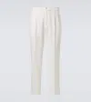 Dunhill Cotton-blend Twill Tapered Pants In Neutral