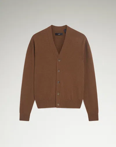 Dunhill Cotton Cashmere Cardigan In Brown
