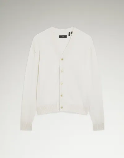 Dunhill Cotton Cashmere Cardigan In White