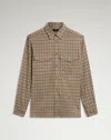 Dunhill Cotton Cashmere  Gun Club Check Two Pocket Shirt In Brown