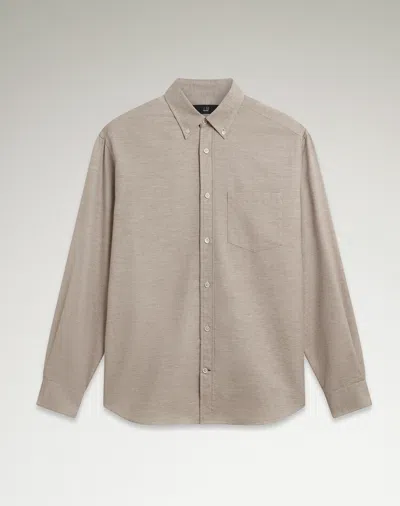 DUNHILL COTTON CASHMERE LONG SLEEVE BUTTON DOWN SHIRT WITH POCKET