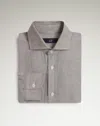 Dunhill Cotton Cashmere Oxford Long Sleeve Spread Collar Shirt In Brown