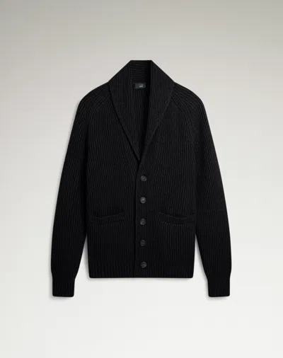 Dunhill Cotton Cashmere Shawl Collar Cardigan In Blue