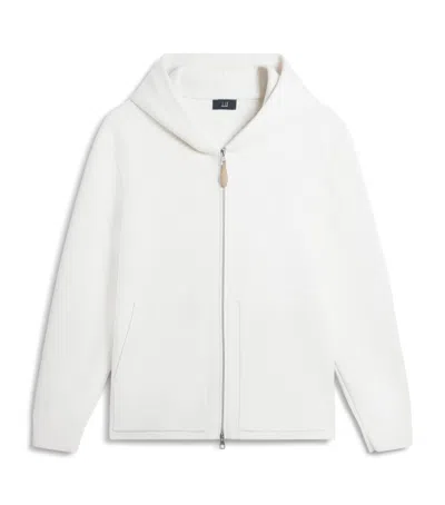 Dunhill Cotton-cashmere Zip-up Hoodie In White