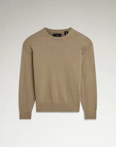 Dunhill Cotton Crew Neck Jumper In Sand