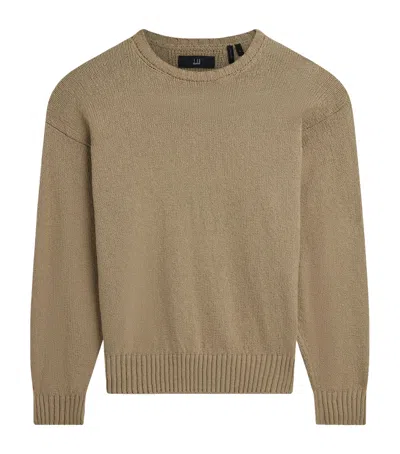 Dunhill Cotton Crew-neck Sweater In Brown