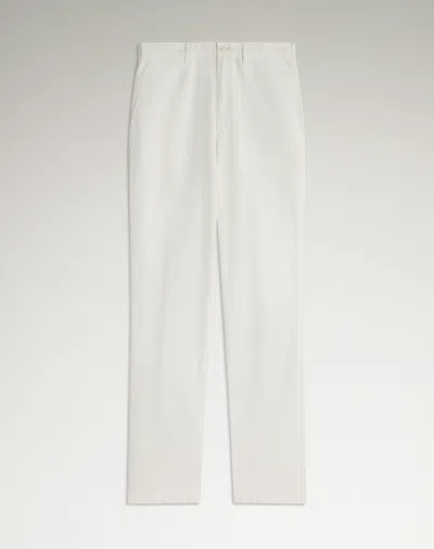 Dunhill Cotton Gabardine Tailored Chinos In White