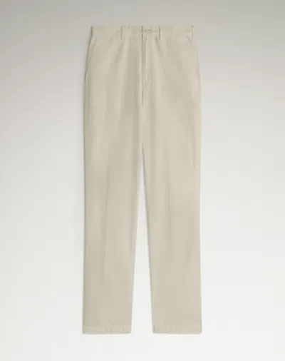 Dunhill Cotton Gabardine Tailored Chinos In White