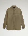 Dunhill Cotton Gaberdine Garment Washed Two Pocket Shirt In Green