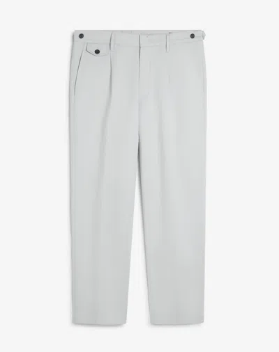 Dunhill Cotton Linen Single Pleat Chino In Grey