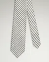 DUNHILL COTTON LINEN STRIPE WOVEN TIE