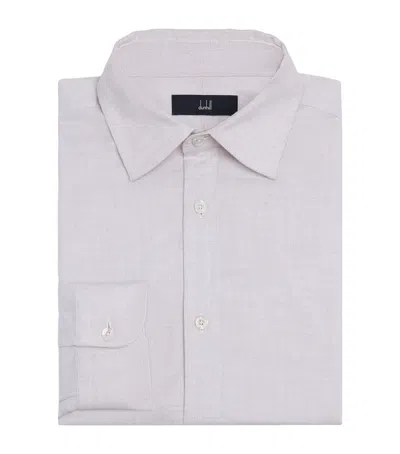Dunhill Cotton Micro-check Shirt In Brown